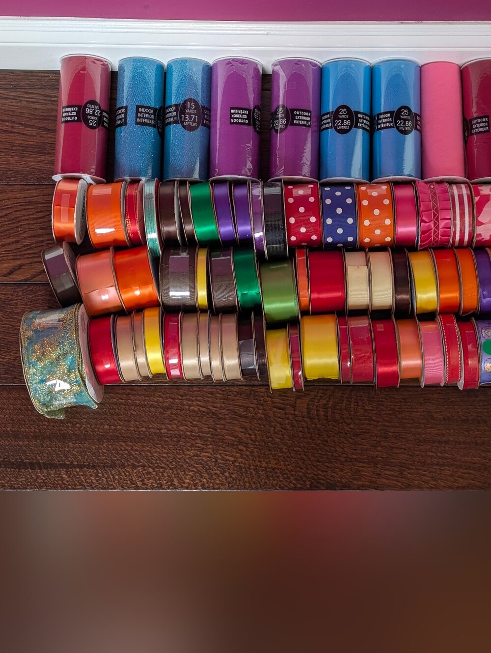 Assorted Colorful Ribbon Spools - Mixed Colors - Picture 1 of 3
